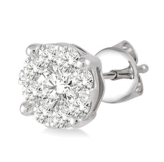 14kt White Gold Diamond Earrings- 0.75 Carat