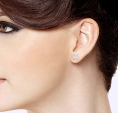 14kt White Gold Diamond Earrings- 0.75 Carat
