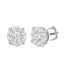 14kt White Gold Diamond Earrings- 0.75 Carat
