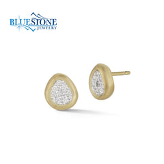 14K Yellow Gold Stud Earrings  w/ 0.20cttw of Diamonds