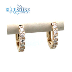 14kt Yellow Gold Diamond Huggie Earrings