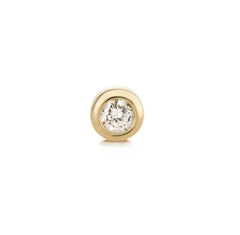 14K Yellow Gold Flat Back Single Stud Earring with Diamond