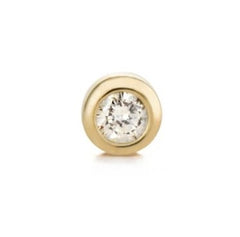 14K Yellow Gold Flat Back Single Stud Earring with Diamond