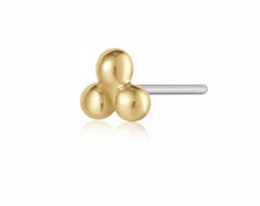 14K Yellow Gold Flat Back Single Stud Earring