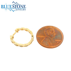 14K Yellow Gold Diamond Huggy Earrings