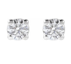 14KWG 4 Prong Lab-Grown Diamond Stud Earrings - 3mm, 0.20tcw