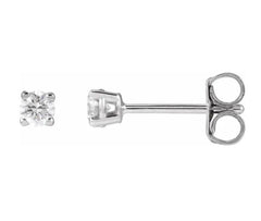 14KWG 4 Prong Lab-Grown Diamond Stud Earrings - 3mm, 0.2tcw