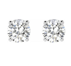 14KWG 4 Prong Lab-Grown Diamond Stud Earrings - 5mm, 1.00tcw
