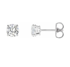 14KWG 4 Prong Lab-Grown Diamond Stud Earrings - 5mm, 1.00tcw