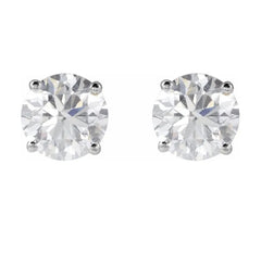14KWG 4 Prong Lab-Grown Diamond Stud Earrings - 6.3mm, 2.00tcw
