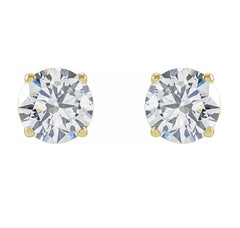 14KYG 4 Prong Lab-Grown Diamond Stud Earrings - 6.3mm, 2.00tcw