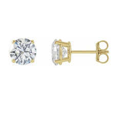 14KYG 4 Prong Lab-Grown Diamond Stud Earrings - 6.3mm, 2.00tcw