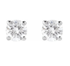 14KWG 4 Prong Lab-Grown Diamond Stud Earrings - 4mm, 0.50tcw