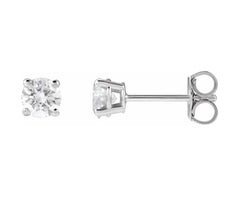 14KWG 4 Prong Lab-Grown Diamond Stud Earrings - 4mm, 0.50tcw