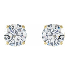 14KYG 4 Prong Lab-Grown Diamond Stud Earrings - 4mm, 0.50tcw
