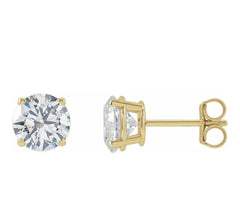 14KYG 4 Prong Lab-Grown Diamond Stud Earrings - 4mm, 0.50tcw