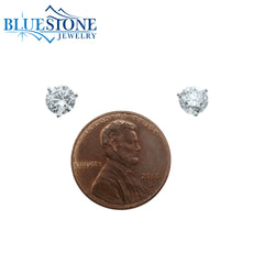 14KWG Round LAB-Grown Diamond Stud Earrings at 1.00CTW - 5.1mm