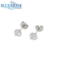 14KWG Round LAB-Grown Diamond Stud Earrings at 1.5CTW - 5.9mm