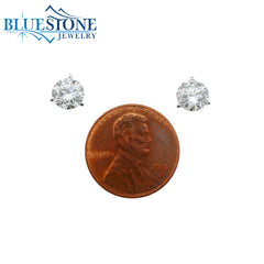 14KWG Round LAB-Grown Diamond Stud Earrings at 2CTW - 6.6mm