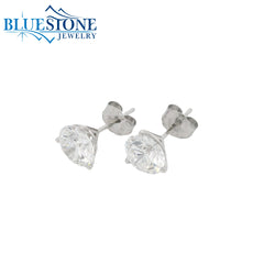 14KWG Round LAB-Grown Diamond Stud Earrings at 2.00CTW - 6.6mm