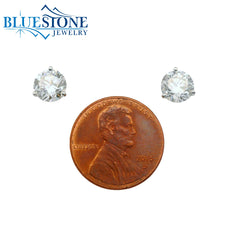 14KWG Round LAB-Grown Diamond Stud Earrings at 2.5CTW - 6.7mm