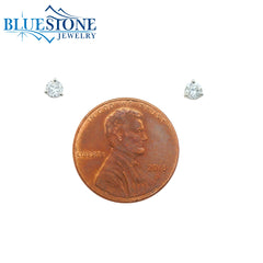 14KWG Round LAB-Grown Diamond Stud Earrings at 0.25CTW - 3.2mm