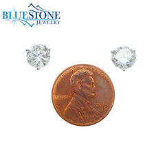 14KWG Round LAB-Grown Diamond Stud Earrings at 3CTW - 7.3mm