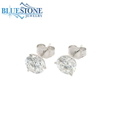14KWG Round LAB-Grown Diamond Stud Earrings at 3.00CTW - 7.3mm