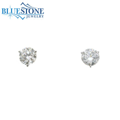 14KWG Round LAB-Grown Diamond Stud Earrings at 3.00CTW - 7.3mm