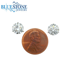 14KWG Round LAB-Grown Diamond Stud Earrings at 4CTW - 8mm