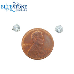 14KWG Round LAB-Grown Diamond Stud Earrings at 0.75CTW - 4.6mm