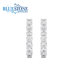 Medium 14KWG Lab-Diamond Hoop Earrings - 2.00CTW