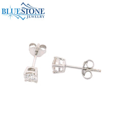 14KWG Lab-Diamond 4-Prong Stud Earrings - 0.51CTW