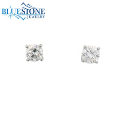 14KWG Lab-Diamond 4-Prong Stud Earrings - 0.51CTW
