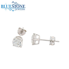 14KWG Lab-Diamond 4-Prong Stud Earrings - 1.08CTW