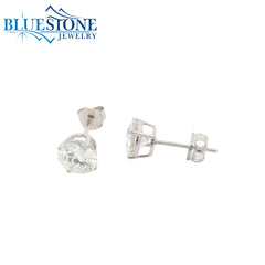 14KWG Lab-Diamond 4-Prong Stud Earrings - 1.52CTW