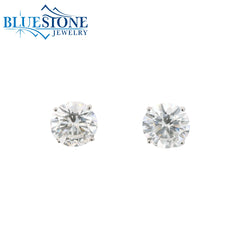 14KWG Lab-Diamond 4-Prong Stud Earrings - 1.52CTW