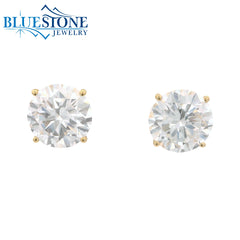 14KYG Lab-Diamond 4-Prong Stud Earrings - 2.16CTW