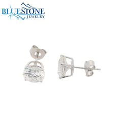 14KWG Lab-Diamond 4-Prong Stud Earrings - 3.03CTW