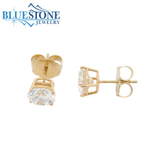 14KYG Lab-Diamond 4-Prong Stud Earrings - 3.99CTW