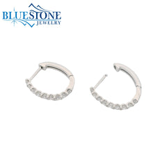 Small 14KWG Lab-Diamond Hoop Earrings - 0.40CTW