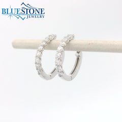Small 14KWG Lab-Diamond Hoop Earrings - 0.40CTW