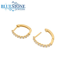 Small 14KWG Lab-Diamond Hoop Earrings - 0.39CTW