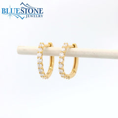 Small 14KWG Lab-Diamond Hoop Earrings - 0.39CTW