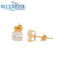 14KYG Lab-Diamond 4-Prong Stud Earrings - 1.52CTW