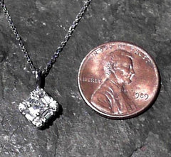 14 Karat White Gold Diamond Pendant on 16" Chain