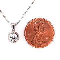 14KWG 0.51ct Diamond Half Moon Pendant w/18" 14KWG Diamond Cut Box Chain**40%OFF**