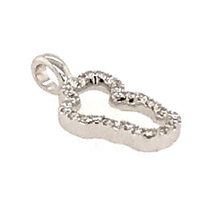 Small Version 14 Karat White Gold Pendant with 29 Round Diamonds Surro