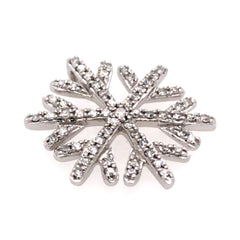14 Karat White Gold Diamond Snowflake Pendant