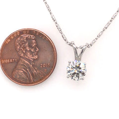 14K White Gold Pendant w/ 1ct Lab Grown Diamond